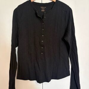 American Eagle Outfitters Black Button Down Shirt